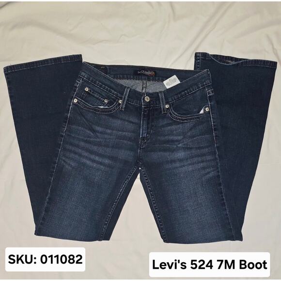 Women's Levi's 524 Too Super Low Boot Cut Size 7M EUC - Picture 1 of 8